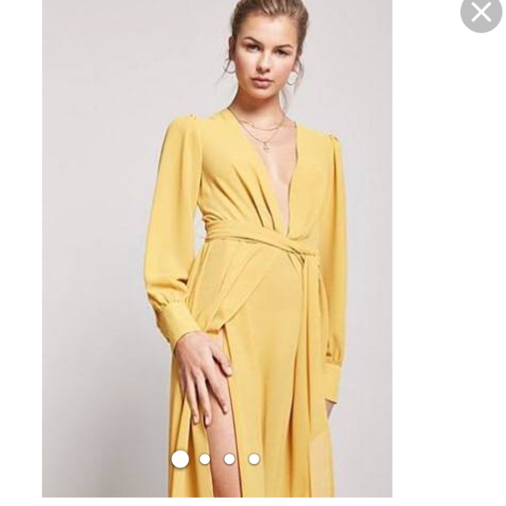 Forever 21 Emerald Green Wrap Maxi Gown Dress